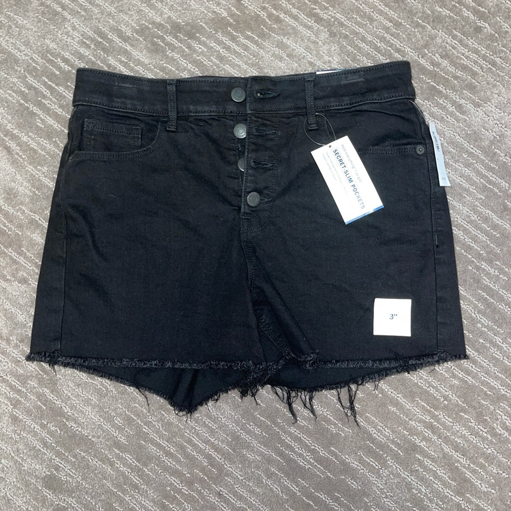Black jean shorts
